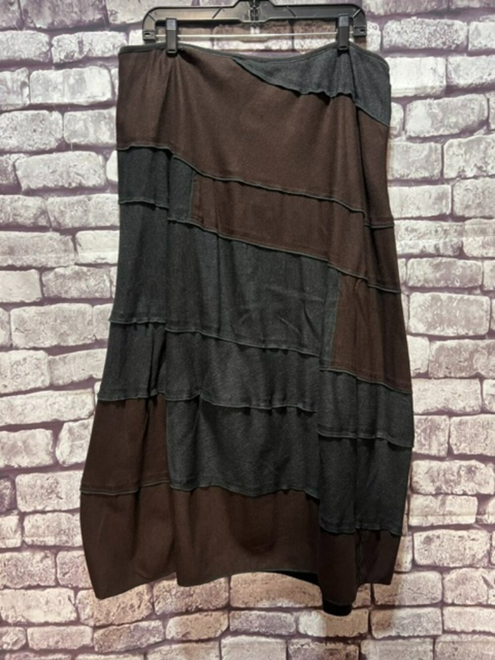 J. Jill Gray & Brown A-Line Skirt Size XL